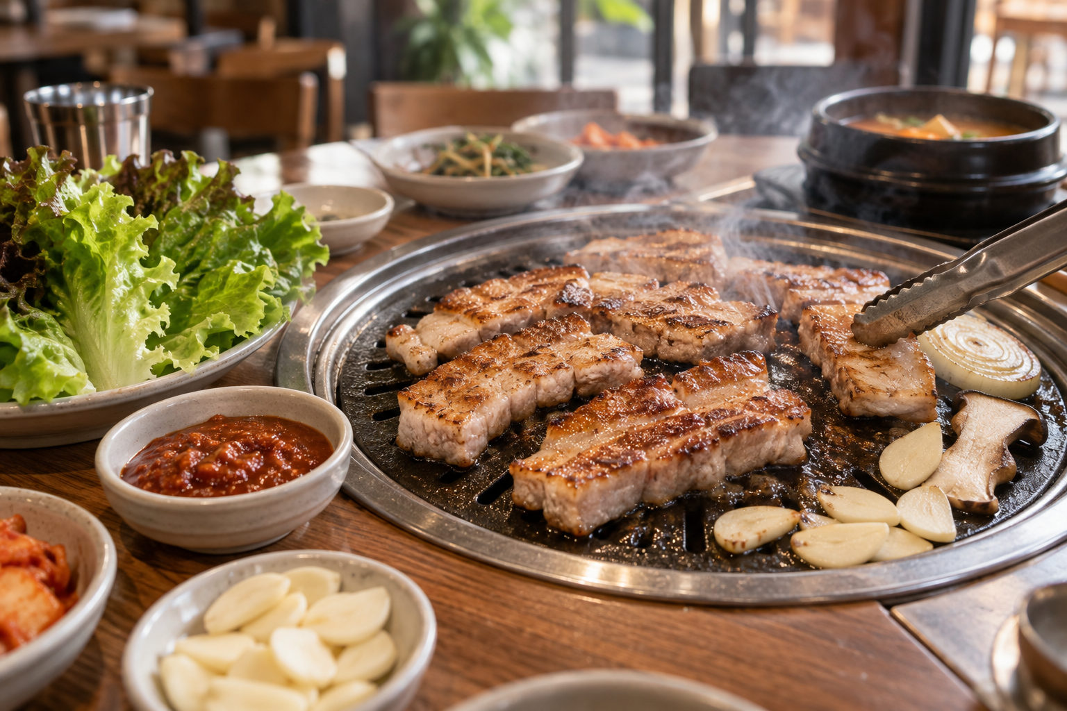 Cheongju samgyeopsal (grilled pork belly)