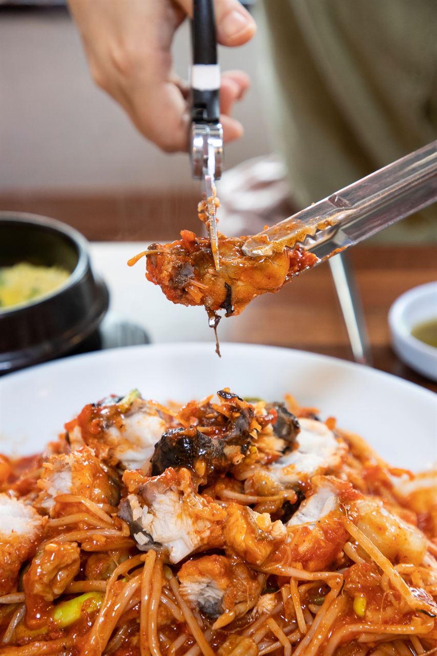 Masan agujjim (spicy braised anglerfish)